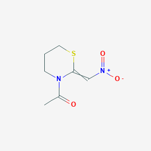 molecular formula C7H10N2O3S B8558783 1-[2-(Nitromethylidene)-1,3-thiazinan-3-yl]ethan-1-one CAS No. 64858-60-2