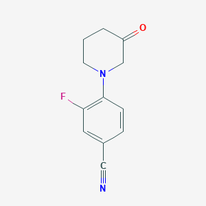 molecular formula C12H11FN2O B8558799 3-Fluoro-4-(3-oxopiperidin-1-yl)benzonitrile 