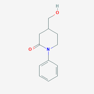 molecular formula C12H15NO2 B8558816 4-(Hydroxymethyl)-1-phenylpiperidin-2-one 