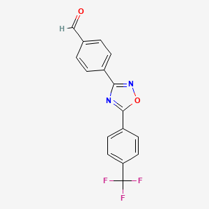molecular formula C16H9F3N2O2 B8558852 4-(5-(4-(Trifluoromethyl)phenyl)-1,2,4-oxadiazol-3-yl)benzaldehyde CAS No. 480391-18-2