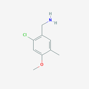 molecular formula C9H12ClNO B8558877 (2-Chloro-4-methoxy-5-methylphenyl)methanamine 