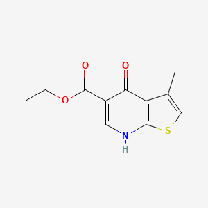 molecular formula C11H11NO3S B8558884 Ethyl 3-methyl-4-oxo-4,7-dihydrothieno[2,3-b]pyridine-5-carboxylate CAS No. 55503-34-9