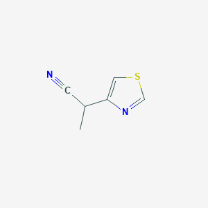molecular formula C6H6N2S B8558899 alpha-(4-Thiazolyl)propionitrile 
