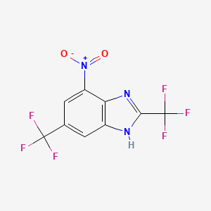 molecular formula C9H3F6N3O2 B8558911 1H-Benzimidazole, 4-nitro-2,6-bis(trifluoromethyl)- CAS No. 21731-54-4