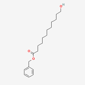 molecular formula C19H30O3 B8558993 Dodecanoic acid, 12-hydroxy-, phenylmethyl ester CAS No. 99837-97-5
