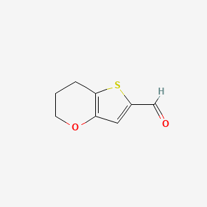 molecular formula C8H8O2S B8559029 6,7-dihydro-5H-thieno[3,2-b]pyran-2-carbaldehyde 