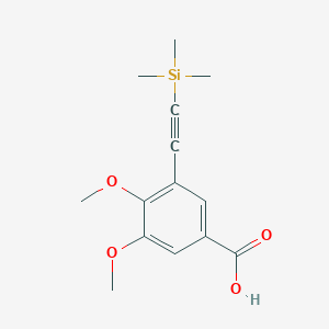 molecular formula C14H18O4Si B8559258 3,4-Dimethoxy-5-((trimethylsilyl)ethynyl)benzoic acid CAS No. 647855-80-9