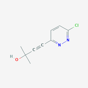 molecular formula C9H9ClN2O B8559349 4-(6-Chloropyridazin-3-yl)-2-methylbut-3-yn-2-ol 