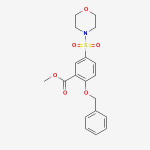 molecular formula C19H21NO6S B8559363 Methyl 5-(4-morpholinylsulfonyl)-2-[(phenylmethyl)oxy]benzoate 