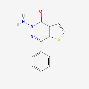 molecular formula C12H9N3OS B8559407 5-amino-7-phenylthieno[2,3-d]pyridazin-4(5H)-one 