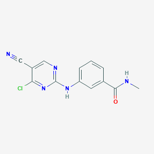 molecular formula C13H10ClN5O B8559488 3-(4-chloro-5-cyanopyrimidin-2-ylamino)-N-methylbenzamide 