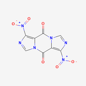 molecular formula C8H2N6O6 B8559532 1,6-dinitro-5H,10H-diimidazo[1,5-a:1',5'-d]pyrazine-5,10-dione 