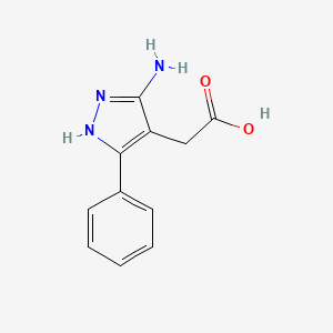 molecular formula C11H11N3O2 B8559549 (5-Amino-3-phenyl-1H-pyrazol-4-yl)acetic acid 