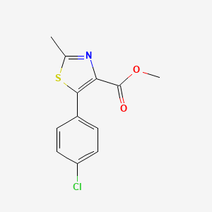 molecular formula C12H10ClNO2S B8559567 5-(4-Chloro-phenyl)-2-methyl-thiazole-4-carboxylic acid methyl ester 