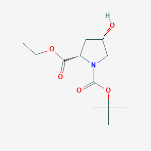 molecular formula C12H21NO5 B8559596 (2S,4S)-1-tert-Butyl 2-ethyl 4-hydroxypyrrolidine-1,2-dicarboxylate 