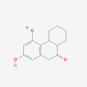 molecular formula C14H16O3 B8559632 2,4-Dihydroxy-4b,6,7,8,8a,10-hexahydrophenanthren-9(5H)-one CAS No. 61850-53-1