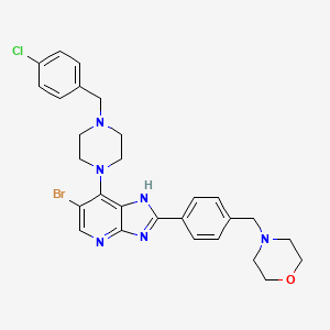 molecular formula C28H30BrClN6O B8559670 6-Bromo-7-[4-(4-Chlorobenzyl)piperazin-1-Yl]-2-[4-(Morpholin-4-Ylmethyl)phenyl]-3h-Imidazo[4,5-B]pyridine 