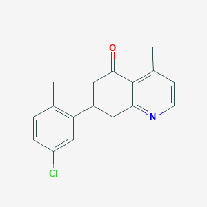 molecular formula C17H16ClNO B8559691 7-(5-Chloro-2-methylphenyl)-4-methyl-5,6,7,8-tetrahydroquinolin-5-one 