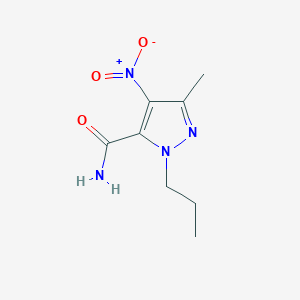molecular formula C8H12N4O3 B8559832 3-Methyl-4-nitro-1-propyl-1H-pyrazole-5-carboxamide CAS No. 89239-75-8