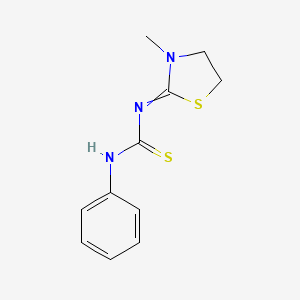 molecular formula C11H13N3S2 B8559854 N-(3-Methyl-1,3-thiazolidin-2-ylidene)-N'-phenylthiourea CAS No. 75468-92-7