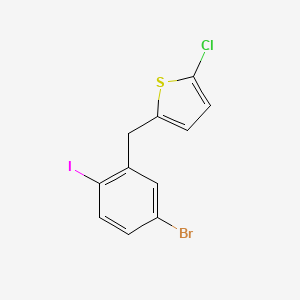 molecular formula C11H7BrClIS B8559890 5-Bromo-1-(5-chloro-2-thienylmethyl)-2-iodobenzene 