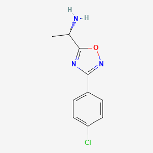 molecular formula C10H10ClN3O B8559905 (1S)-1-[3-(4-chlorophenyl)-1,2,4-oxadiazol-5-yl]ethan-1-amine 