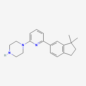 molecular formula C20H25N3 B8559942 1-[6-(3,3-Dimethylindan-5-yl)pyridin-2-yl]piperazine 