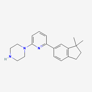 molecular formula C20H25N3 B8559942 1-[6-(3,3-dimethyl-1,2-dihydroinden-5-yl)pyridin-2-yl]piperazine 