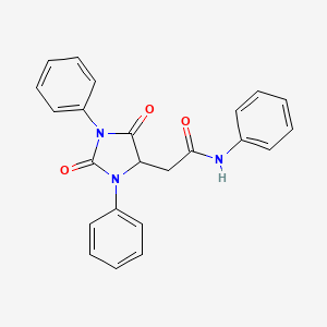 molecular formula C23H19N3O3 B8559953 2-(2,5-DIOXO-1,3-DIPHENYL-4-IMIDAZOLIDINYL)-N-PHENYLACETAMIDE 