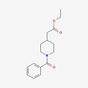 molecular formula C16H21NO3 B8559967 4-Piperidineacetic acid, 1-benzoyl-, ethyl ester CAS No. 54108-67-7