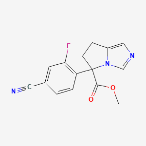 molecular formula C15H12FN3O2 B8560033 Methyl 5-(4-cyano-2-fluorophenyl)-6,7-dihydropyrrolo[1,2-c]imidazole-5-carboxylate 