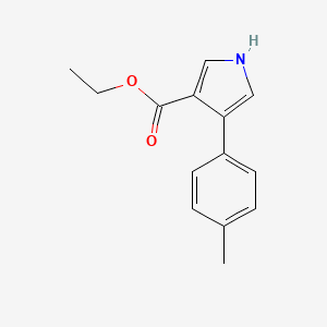 molecular formula C14H15NO2 B8560045 3-(Ethoxycarbonyl)-4-(4-methylphenyl)pyrrole 