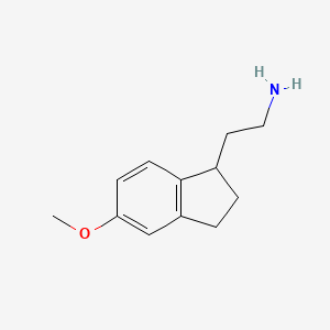 molecular formula C12H17NO B8560053 N-[2-(2-,3-dihydro-6-methoxy-1H-inden-3-yl)ethyl]amine 