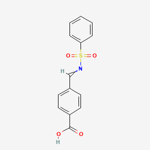 molecular formula C14H11NO4S B8560066 4-{[(Benzenesulfonyl)imino]methyl}benzoic acid CAS No. 137505-05-6