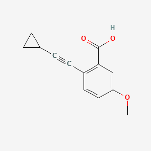 molecular formula C13H12O3 B8560124 2-Cyclopropylethynyl-5-methoxy-benzoic acid 