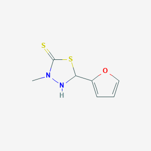 molecular formula C7H8N2OS2 B8560148 5-(Furan-2-yl)-3-methyl-1,3,4-thiadiazolidine-2-thione CAS No. 5757-51-7