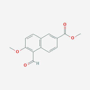molecular formula C14H12O4 B8560194 6-Methoxy-5-formyl-2-naphthoic acid methyl ester 