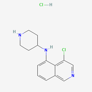 molecular formula C14H17Cl2N3 B8560248 4-(4-Chloro-5-isoquinolyl)aminopiperidine hydrochloride CAS No. 651308-05-3
