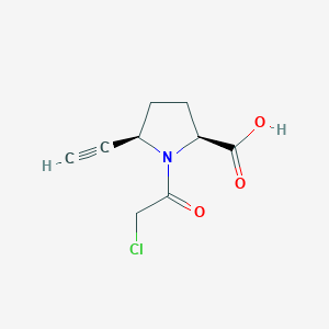 molecular formula C9H10ClNO3 B8560282 (5R)-1-(chloroacetyl)-5-ethynyl-L-proline CAS No. 676559-67-4