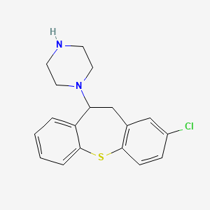 molecular formula C18H19ClN2S B8560289 2-Chloro-10-piperazino-10,11-dihydrodibenzo[b,f]thiepin 