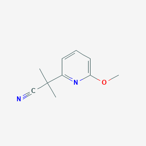 molecular formula C10H12N2O B8560294 2-(6-Methoxypyridin-2-YL)-2-methylpropanenitrile 