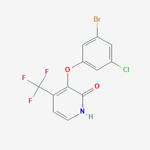 molecular formula C12H6BrClF3NO2 B8560474 3-(3-Bromo-5-chlorophenoxy)-4-(trifluoromethyl)pyridin-2-ol 