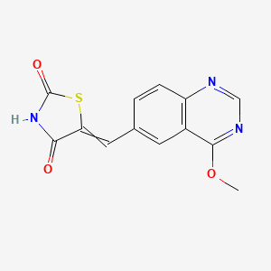 molecular formula C13H9N3O3S B8560619 5-[(4-Methoxyquinazolin-6-yl)methylidene]-1,3-thiazolidine-2,4-dione CAS No. 648450-06-0