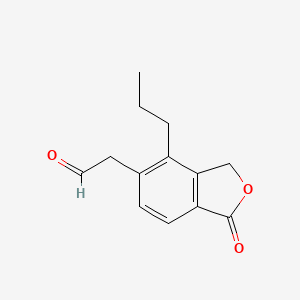 molecular formula C13H14O3 B8560638 (1-Oxo-4-propyl-1,3-dihydro-2-benzofuran-5-yl)acetaldehyde 