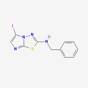 molecular formula C11H9IN4S B8560705 Benzyl-(5-iodo-imidazo[2,1-b][1,3,4]thiadiazol-2-yl)-amine CAS No. 1206207-45-5