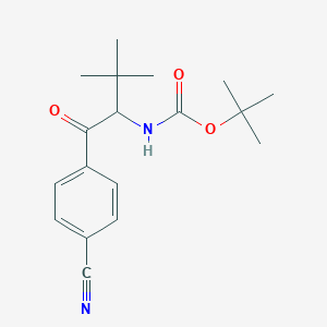 molecular formula C18H24N2O3 B8560712 2-(Boc-amino)-2-t-butyl-1-(4-cyanophenyl)ethanone 