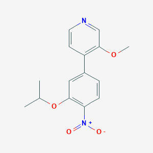 molecular formula C15H16N2O4 B8560737 3-Methoxy-4-[4-nitro-3-(propan-2-yloxy)phenyl]pyridine 