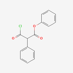molecular formula C15H11ClO3 B8560781 Phenyl (chloroformyl)phenylacetate CAS No. 27031-18-1