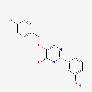 molecular formula C19H18N2O4 B8560805 2-(3-hydroxyphenyl)-5-[(4-methoxybenzyl)oxy]-3-methylpyrimidin-4(3H)-one 