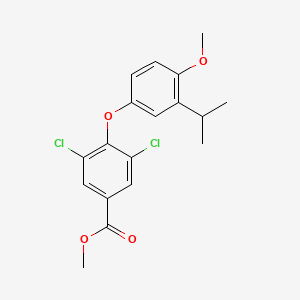 molecular formula C18H18Cl2O4 B8560848 Methyl 3,5-dichloro-4-(3-isopropyl-4-methoxyphenoxy)benzoate 